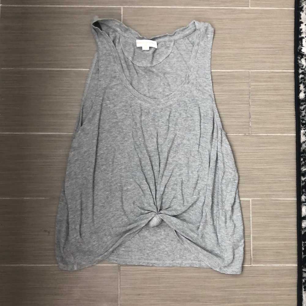 Spiritual Gangster grey tank with knot in front